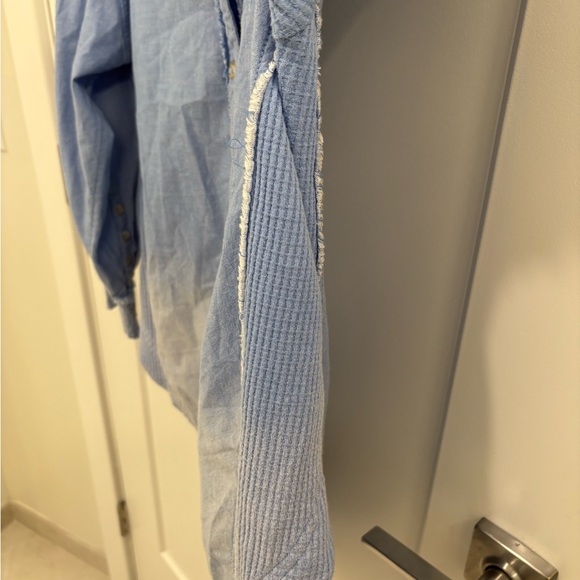 We The Free Cool and Clean Oversized Solid  Waffle Knit Button Down Size Small - Picture 7 of 16